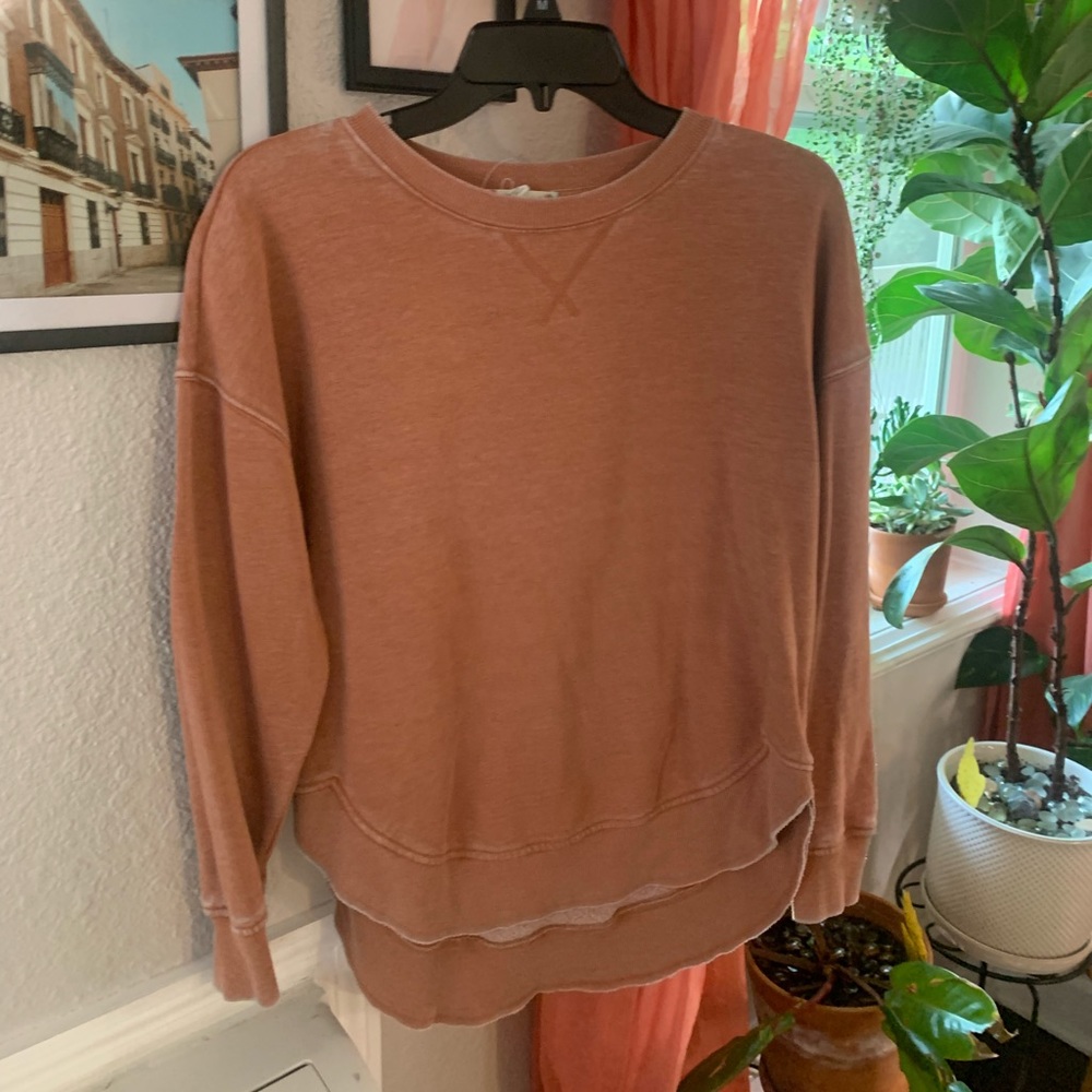 Rust orange sweatshirt - Pink Rose